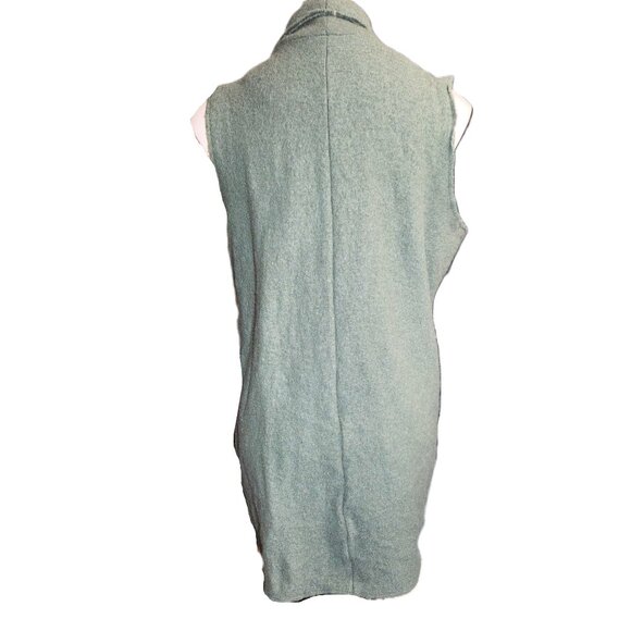 Tahari wool blend long duster vest Women's 1X cardigan olive / army green warm - Picture 14 of 16